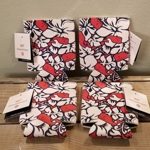 Hibiscus Floral Red Coozie - Set of 4
